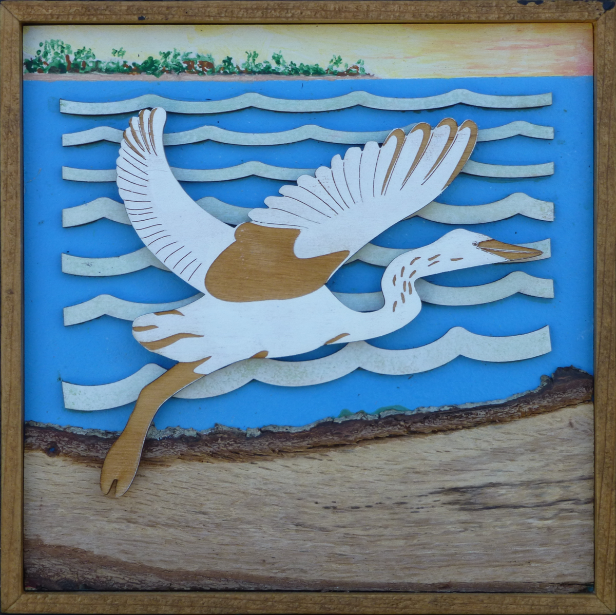 10-Egret by wood beach